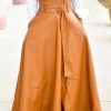 PU Leather High Waist Asymmetrical Zipper Design Skirt