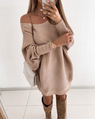 Plain Long Sleeve Casual Dress